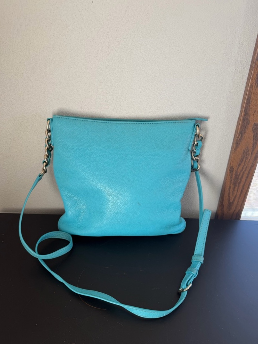 Kate Spade Connie Hill Ellen Grace Teal Blue Leather Crossbody Shoulder Bag - Picture 11 of 14